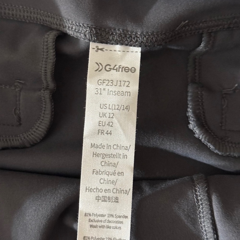 G4Free Gray Pull On Wide Leg Pants Stretch Size L 12/14 - Picture 6 of 7